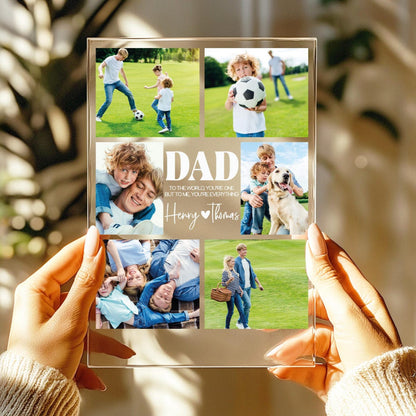 Personalized Dad Night Light, Custom Photo LED Plaque, Father's Day Gift for Dad, Photo Frame Keepsake, Dad Birthday Gift (DNL-01)
