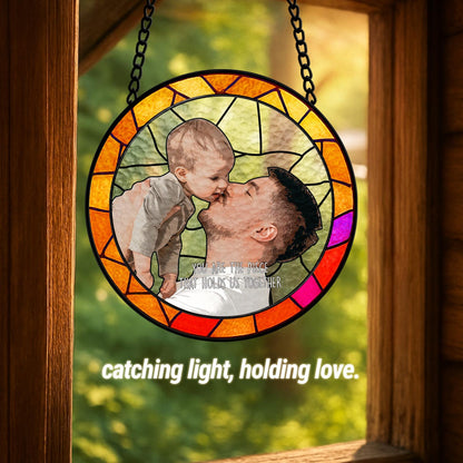 Father's Day Gifts From Kids, Suncatcher Fathers Day Gifts, Personalized Fathers Day Gift, Custom Dad Portrait Stained Glass (Sun-156)