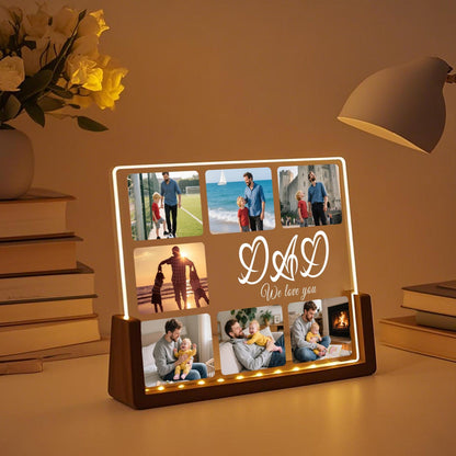 Personalized Photo Dad Night Light, Fathers Day Gifts, Gifts for Husband,Bedroom Night Light,Gift for Dad,Best Dad Ever, Custom Name Light (DNL-37)