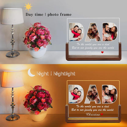 Personalized Photo Dad Night Light, Fathers Day Gifts, Gift for Dad, Personalized Gifts, Best Dad Ever, Dad Christmas Gift, Bedroom Night Light (DNL-39)
