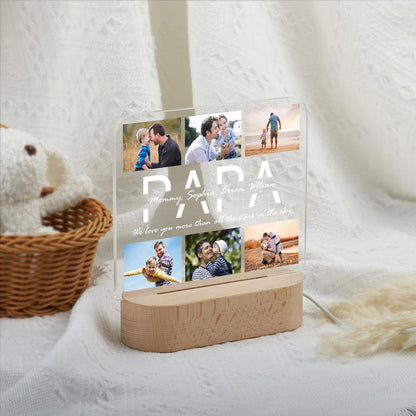 Custom Dad Night Light, Personalized Dad Photo Collage Night Light, Father's Day Gift from Kids, Gift for Dad,Best Dad Gift, Gift For Husband (DNL-34)