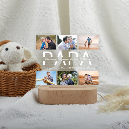 Custom Dad Night Light, Personalized Dad Photo Collage Night Light, Father's Day Gift from Kids, Gift for Dad,Best Dad Gift, Gift For Husband (DNL-34)