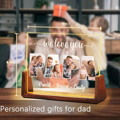 Personalized Dad Night Light, Custom Dad Photo Gift, Father's Day Gift, Gifts for Dad, Best Dad Ever Gifts, Gifts For Husband (DNL-40)