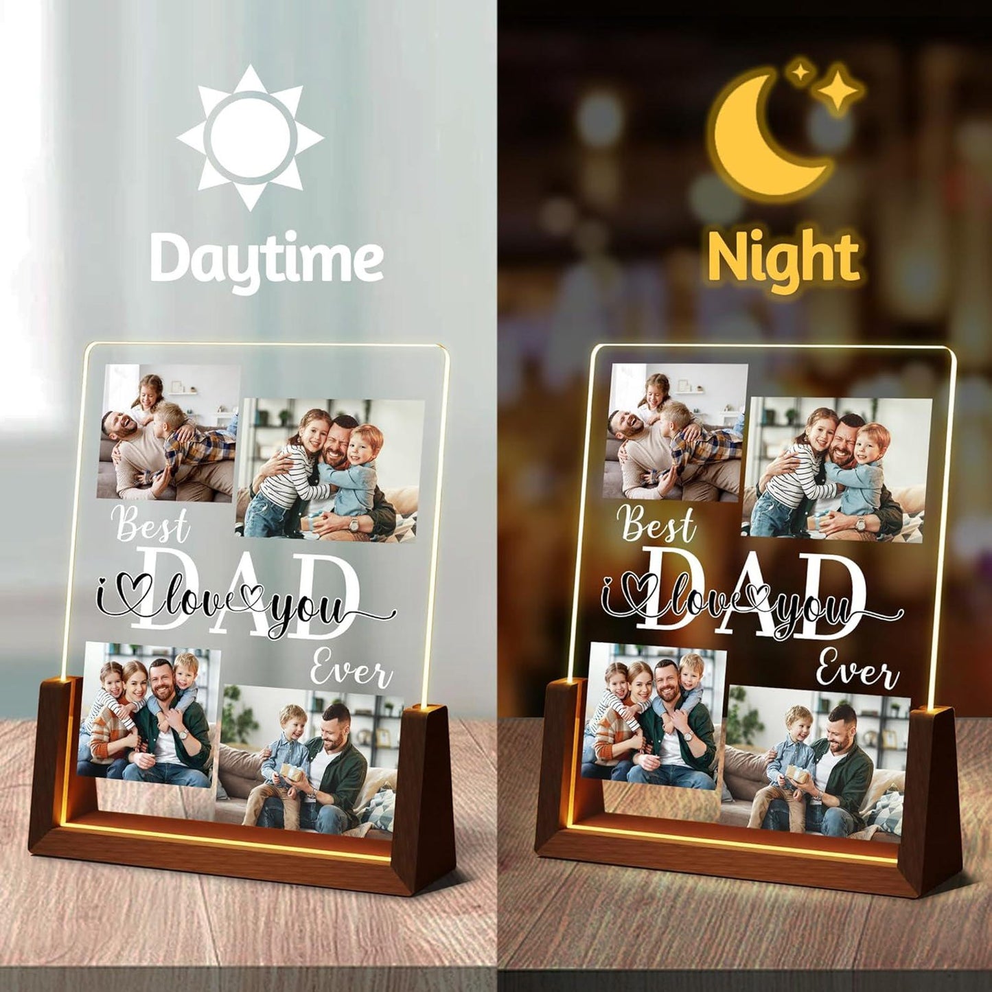 Personalized Dad Night Light, The Best Dad Light Night, Dad With Kids Names, Gift for Dad, Personalized Night Light, Bedroom Night Light (DNL-46)