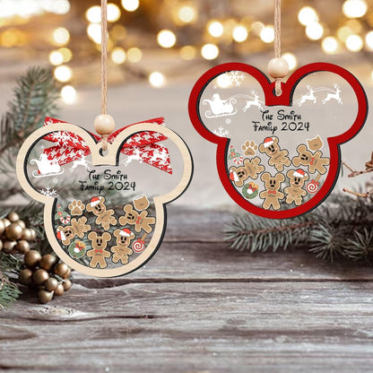 Personalized Gingerbread Family Ornament 2024, 4D Customized Cookie Ornament Gift, Custom Family Christmas Ornament