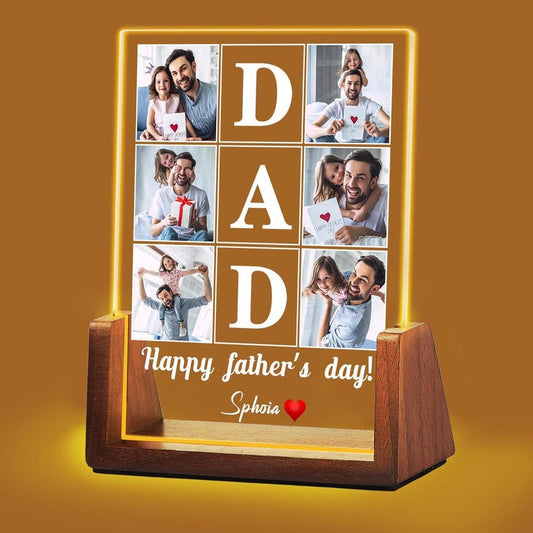 Personalized Dad Night Light, Personalized Dad/ Grandpa Photo Gift, Happy Fathers Day Gift, Bedroom Acrylic Night Light (DNL-44)