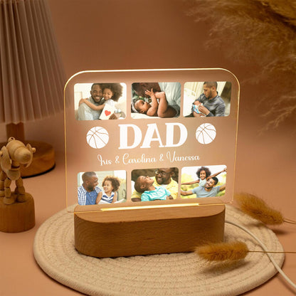 Personalized Photo Dad Night Light, Fathers Day Gifts, Gifts for Husband, Bedroom Night Light,Custom Name Night Light,Gift for Dad,Best Dad Ever (DNL-29)