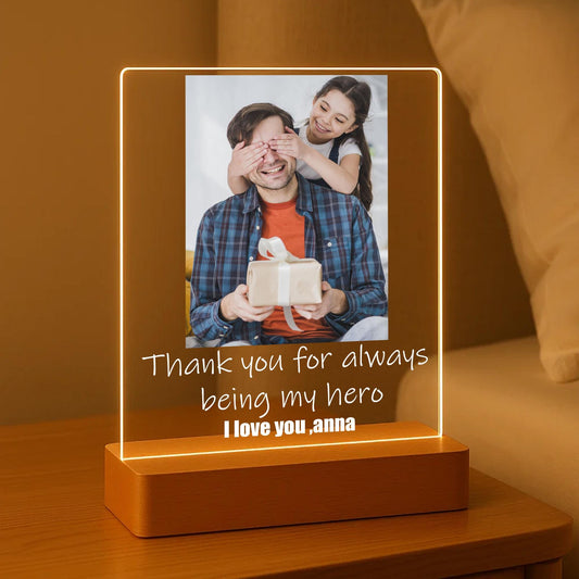 Custom Photo Dad Night Light, Personalized Photo Night Light, Gifts for Dad, Personalized Father’s Day Gift, Birthday Gift (DNL-21)