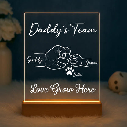 Personalized Dad Night Light, Custom Acrylic Lamp With Names, Birthday Gift For Dad, Unique Family Keepsake, Father’s Day Gift (DNL-20)