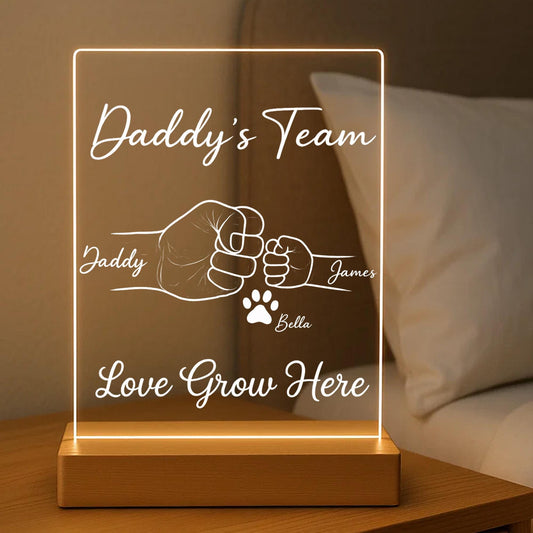 Personalized Dad Night Light, Custom Acrylic Lamp With Names, Birthday Gift For Dad, Unique Family Keepsake, Father’s Day Gift (DNL-20)