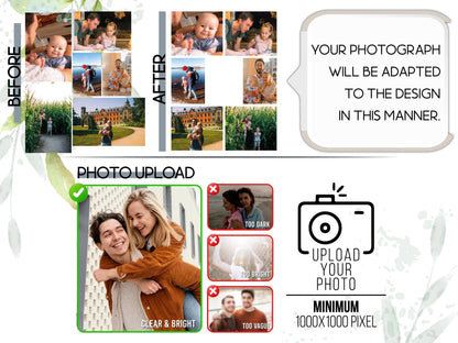 Personalized Dad Night Light, Custom Photo LED Plaque, Father's Day Gift for Dad, Photo Frame Keepsake, Dad Birthday Gift (DNL-01)