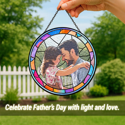 Father's Day Gifts From Kids, Suncatcher Fathers Day Gifts, Personalized Fathers Day Gift, Custom Dad Portrait Stained Glass (Sun-156)