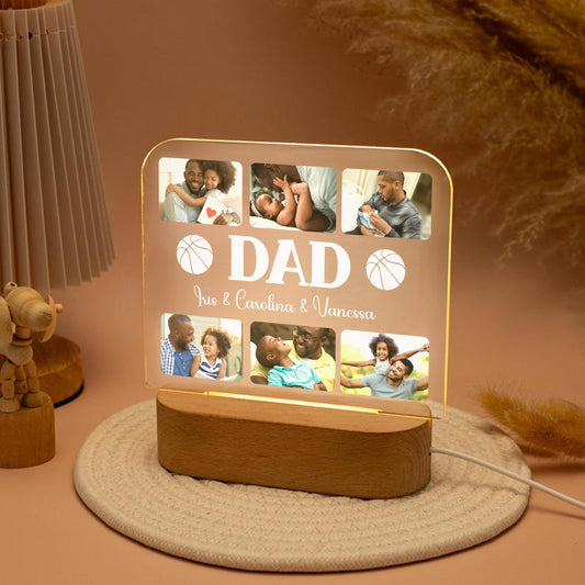 Personalized Photo Dad Night Light, Fathers Day Gifts, Gifts for Husband, Bedroom Night Light,Custom Name Night Light,Gift for Dad,Best Dad Ever (DNL-29)