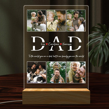 Personalized Dad Night Light with Custom Photo and Names – Acrylic Lamp Gift for Father’s Day or Birthday – Unique Gift from Kids or Grandchildren (DNL-06)