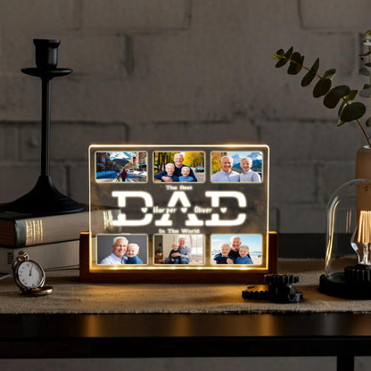 Personalized Dad Night Light, Custom Photo LED Desk Lamp, Father’s Day Gift from Son or Daughter, Thoughtful Dad Gift Idea (DNL-16)