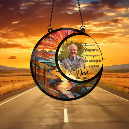 Custom Loss Of Dad Sympathy Hanging Suncatcher, Father Memorial Suncatcher Acrylic Stained Memorial Gift, Remembrance Sympathy Keepsake (H-Sun-32)