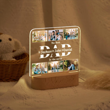 Personalized Dad Night Light, Gift for Dad,Best Dad Ever, Fathers Day Gift from Kids, Personalized Gift, Bedroom Night Light, Dad Birthday Gift (DNL-36)