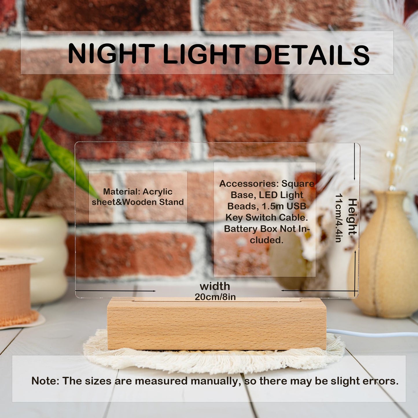 Personalized Dad Night Light with Photo, Custom Acrylic Lamp Featuring Dad and Child, Father’s Day Gift from Daughter, Birthday or Papa Gift Idea (DNL-05)