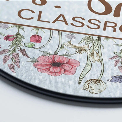 Teacher Flower Stained Glass Suncatcher, Name Gift for Teacher, Classroom Decor, Indoor Class Window Hanging Initial Name (Sun-161)