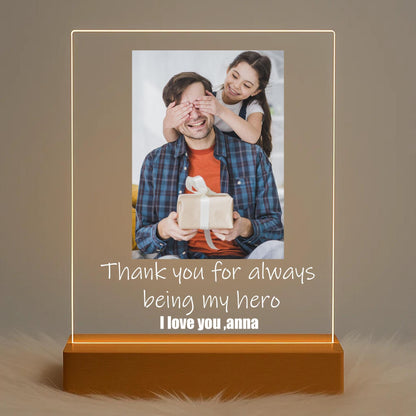 Custom Photo Dad Night Light, Personalized Photo Night Light, Gifts for Dad, Personalized Father’s Day Gift, Birthday Gift (DNL-21)