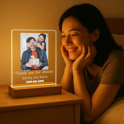 Custom Photo Dad Night Light, Personalized Photo Night Light, Gifts for Dad, Personalized Father’s Day Gift, Birthday Gift (DNL-21)