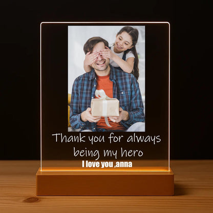 Custom Photo Dad Night Light, Personalized Photo Night Light, Gifts for Dad, Personalized Father’s Day Gift, Birthday Gift (DNL-21)