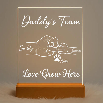 Personalized Dad Night Light, Custom Acrylic Lamp With Names, Birthday Gift For Dad, Unique Family Keepsake, Father’s Day Gift (DNL-20)