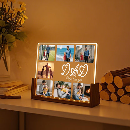 Personalized Photo Dad Night Light, Fathers Day Gifts, Gifts for Husband,Bedroom Night Light,Gift for Dad,Best Dad Ever, Custom Name Light (DNL-37)