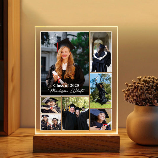 Personalized Graduation Night Light For High School, College, Custom Photo Frame Lamp For Son, Daughter, Friend, Senior Gift (GNL-46)