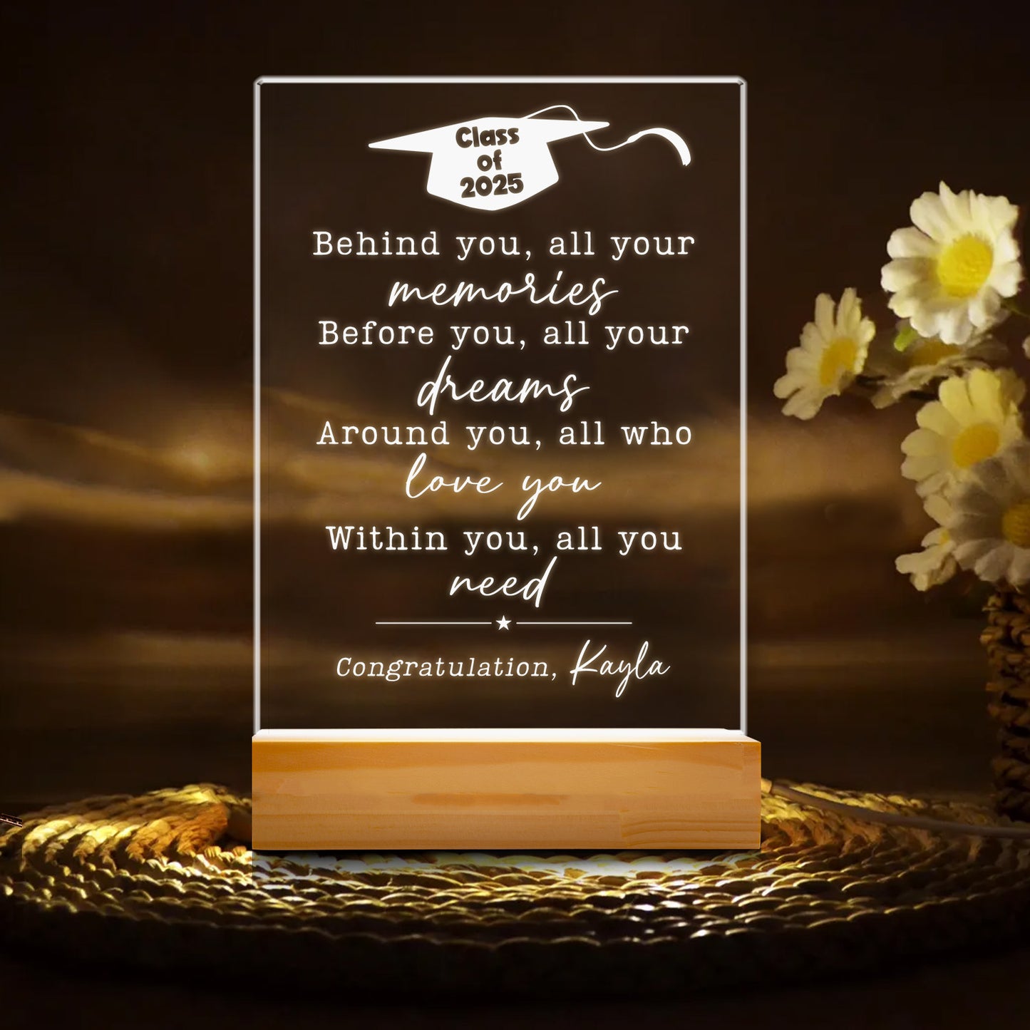 Class of 2025 Personalized Graduation Night Light – Memorable Gift for Graduates Starting a New Journey (GNL-41)