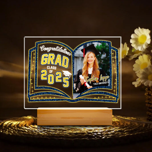 Graduation Night Light - Customizable Photo Lamp, A Unique Personalized Keepsake for the Graduate's Special Moment (GNL-03)