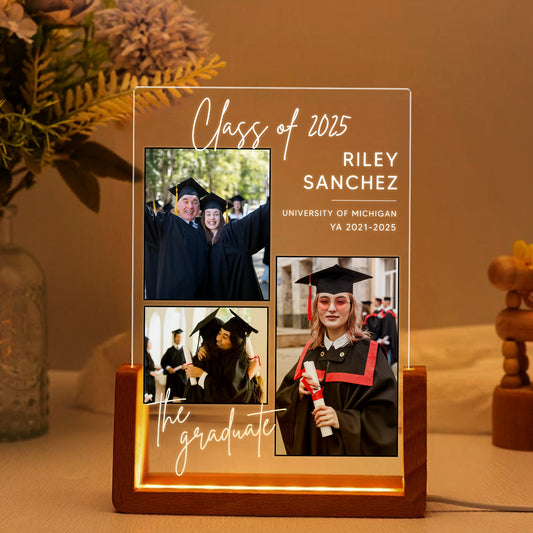 Personalized Floral Graduation Hat, Graduation Night Light, Custom Bedroom Light, Graduation Gift (GNL-43)