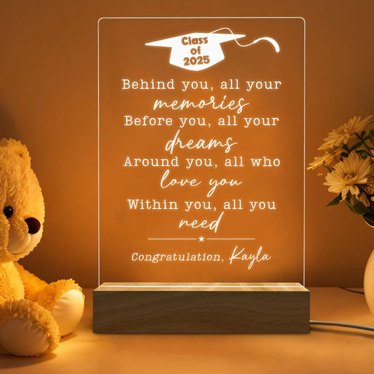 Class of 2025 Personalized Graduation Night Light – Memorable Gift for Graduates Starting a New Journey (GNL-41)