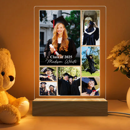 Personalized Graduation Night Light For High School, College, Custom Photo Frame Lamp For Son, Daughter, Friend, Senior Gift (GNL-46)