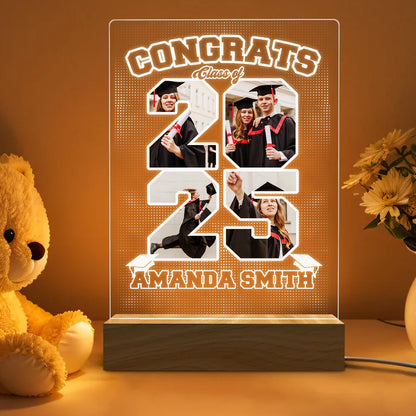 Custom Graduation Night Light – Personalized Picture Frame Lamp, Graduation Gift For Student, Boyfriend, Girlfriend, Best Friend (GNL-48)