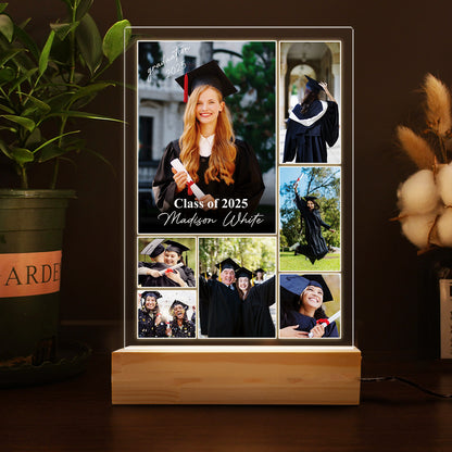 Personalized Graduation Night Light For High School, College, Custom Photo Frame Lamp For Son, Daughter, Friend, Senior Gift (GNL-46)
