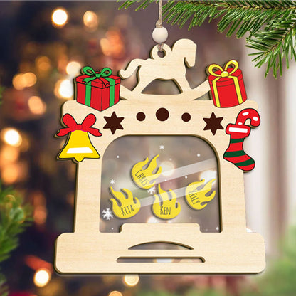 Personalized Shake Ornament with Fire Spot Charm, Custom Family Member Name Christmas Ornament, 2024 Christmas Gift for Family, Unique Christmas Decor for Tree, Holiday Keepsake Decoration