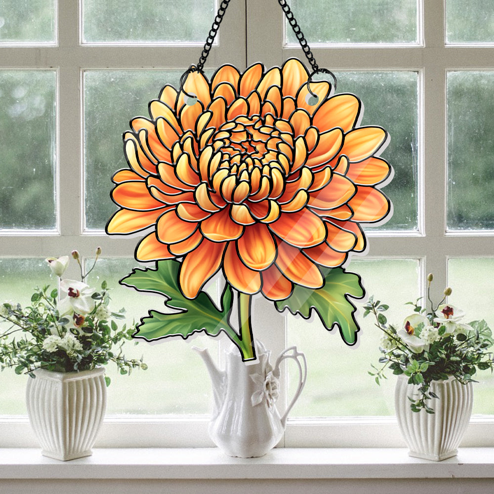 Handcrafted Acrylic Hanging Suncatcher – 12 Birth Flowers to Match Each Month, Ideal Mother's Day or Birthday Gift (H-Sun-03)