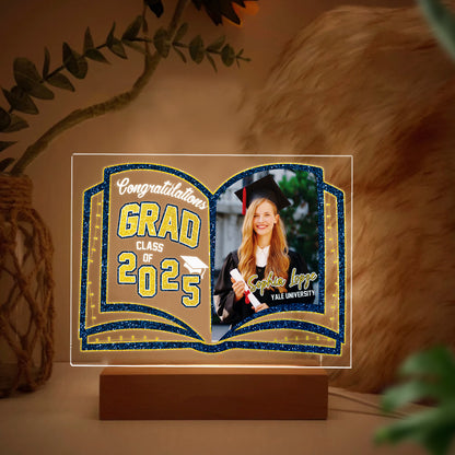 Graduation Night Light - Customizable Photo Lamp, A Unique Personalized Keepsake for the Graduate's Special Moment (GNL-03)