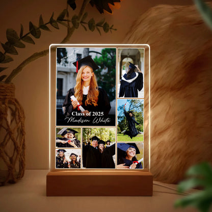 Personalized Graduation Night Light For High School, College, Custom Photo Frame Lamp For Son, Daughter, Friend, Senior Gift (GNL-46)