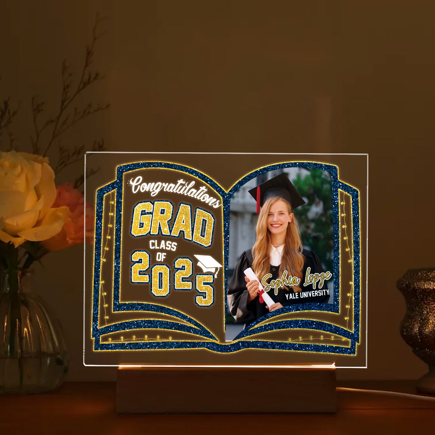 Graduation Night Light - Customizable Photo Lamp, A Unique Personalized Keepsake for the Graduate's Special Moment (GNL-03)