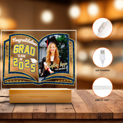 Graduation Night Light - Customizable Photo Lamp, A Unique Personalized Keepsake for the Graduate's Special Moment (GNL-03)