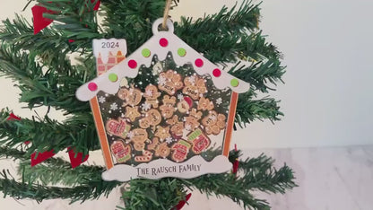 Personalized Shaker Ornament with Gingerbread Family and Pets, Custom Family Ornament 2024, Family Christmas Gift, Family 4D Shake Ornament