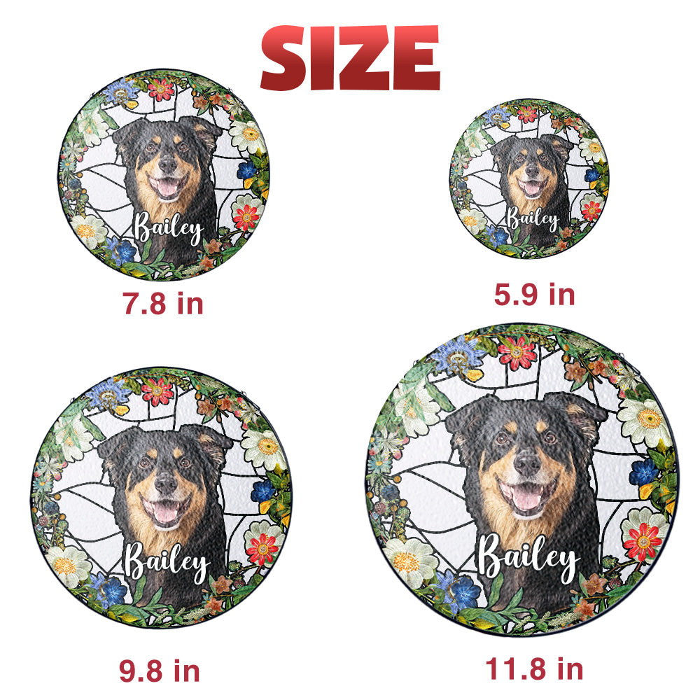 Custom Dog Memorial Glass Suncatcher for Pet Loss (Sun-11)