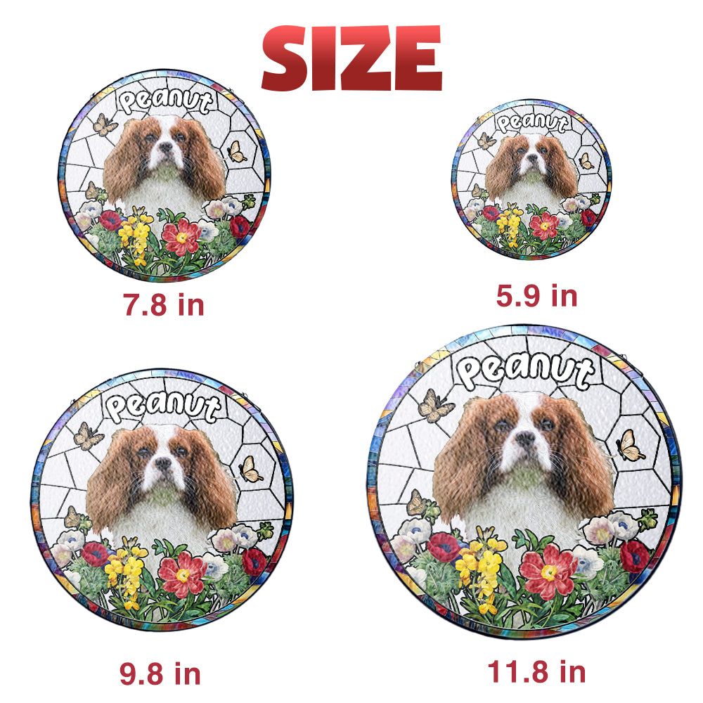 Cavalier King Charles Glass Suncatcher – Custom Dog Memorial Gift, Personalized Pet Loss Tribute for Dog Moms (Sun-65)