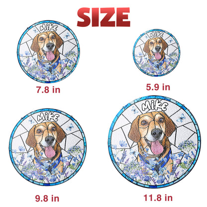 Unique Pet Memorial Glass Suncatcher – Custom Portrait Gift to Remember a Loyal Dog or Cherished Cat (Sun-32)