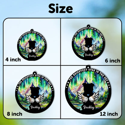 Personalized Pet Memorial Hanging Suncatcher, Pet Loss Sympathy Gift, Custom Dog Loss Memorial, Loss of Pet Gift, Pet Remembrance Ornament (H-Sun-15)