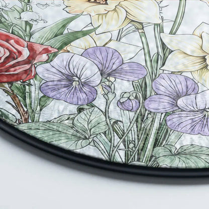 Custom Family Birth Flowers Glass Suncatcher, Custom Mom's Garden Gift,Flower Glass Art,Birth Flower Gift For Nana,Mother's Day Gift For Mom